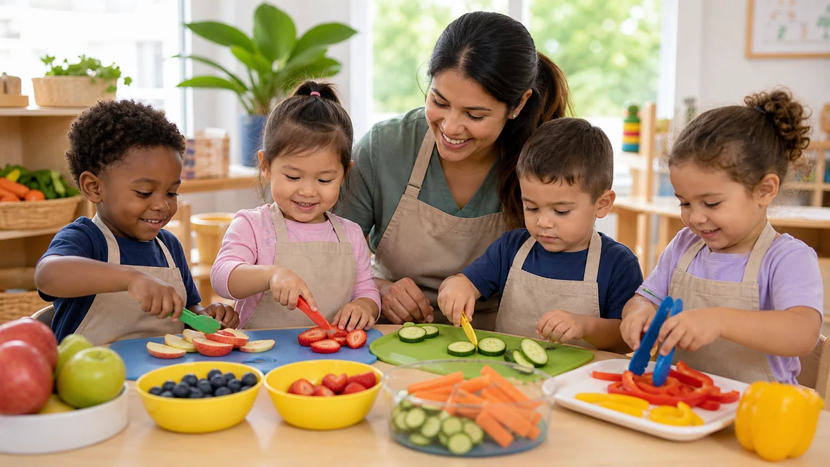 health, nutrition & safety learning activity at Pococo Academy